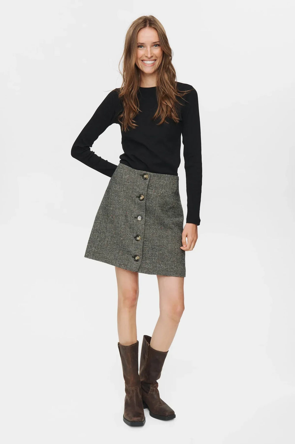 Nuavey Mini Skirt, Caviar